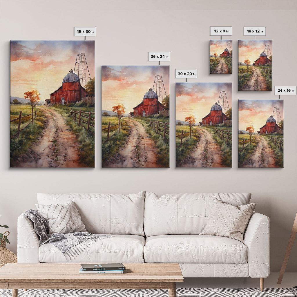 Country Road at Sunset Wall Art