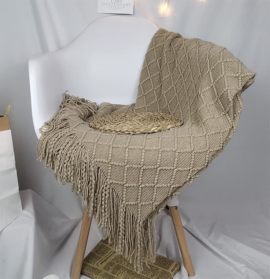 Meadow Diamond-Knit Throw