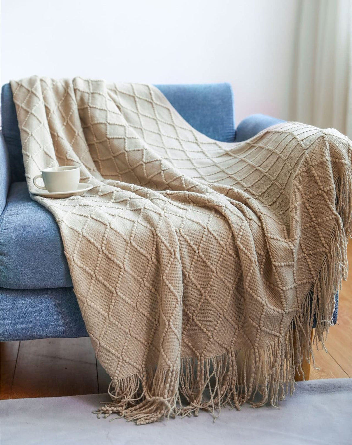 Meadow Diamond-Knit Throw
