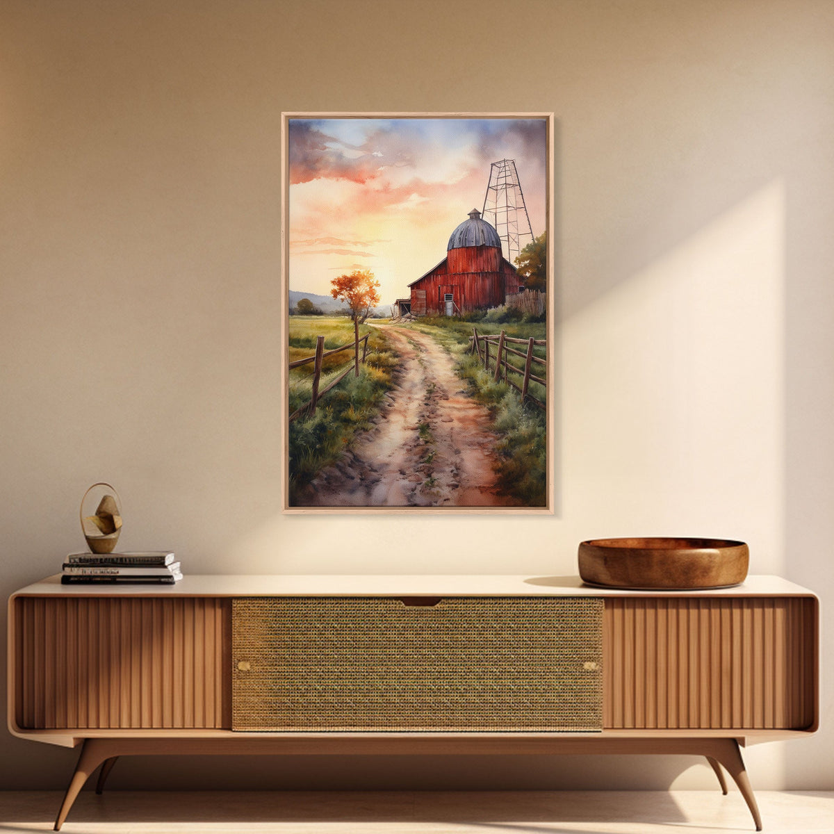 Country Road at Sunset Wall Art