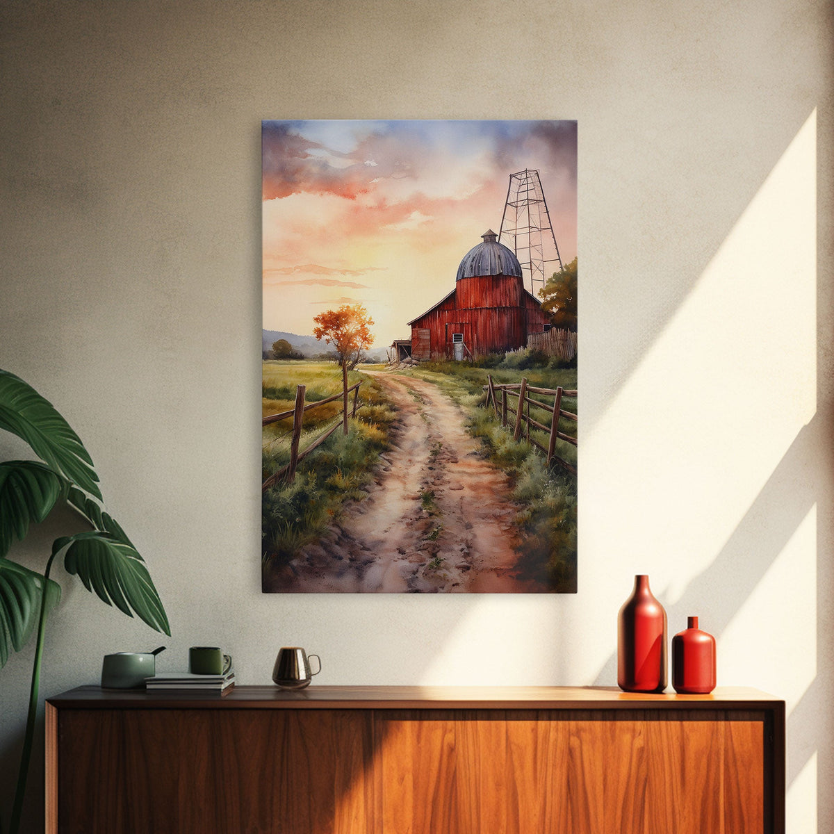 Country Road at Sunset Wall Art