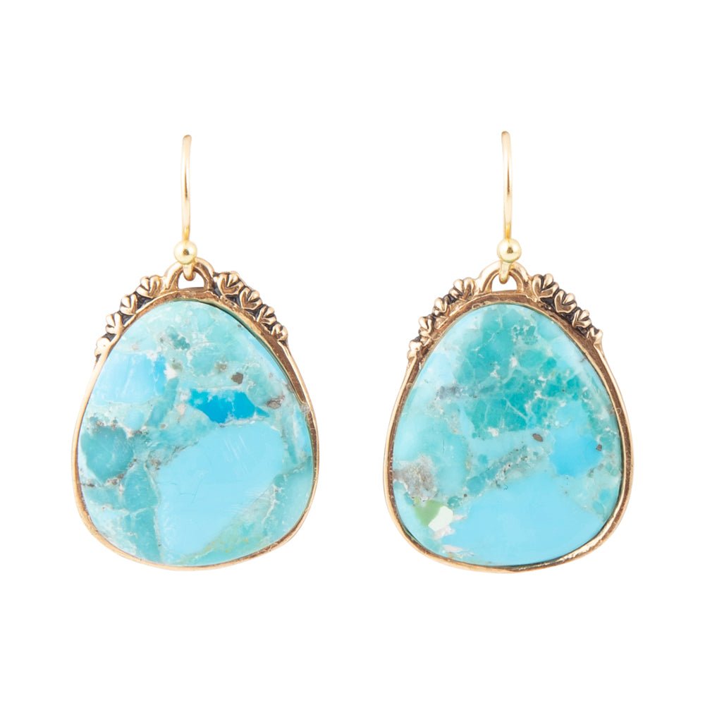 Agave Genuine Turquoise Drop Earrings