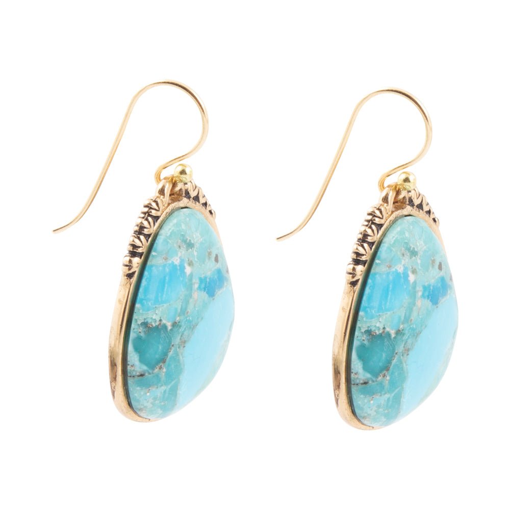 Agave Genuine Turquoise Drop Earrings