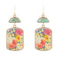 Scenic Floral Genuine Turquoise Earrings