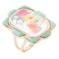 Scenic Floral Genuine Turquoise Ring — Extremely Limited